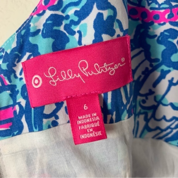 Lilly Pulitzer target Womens blue printed sleeveless v neck shift dress - Picture 7 of 7